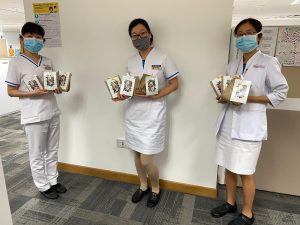 skincare products received by frontine workers